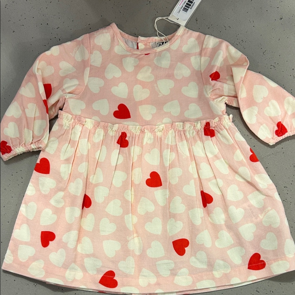 Bonton Pink and Red Heart Dress